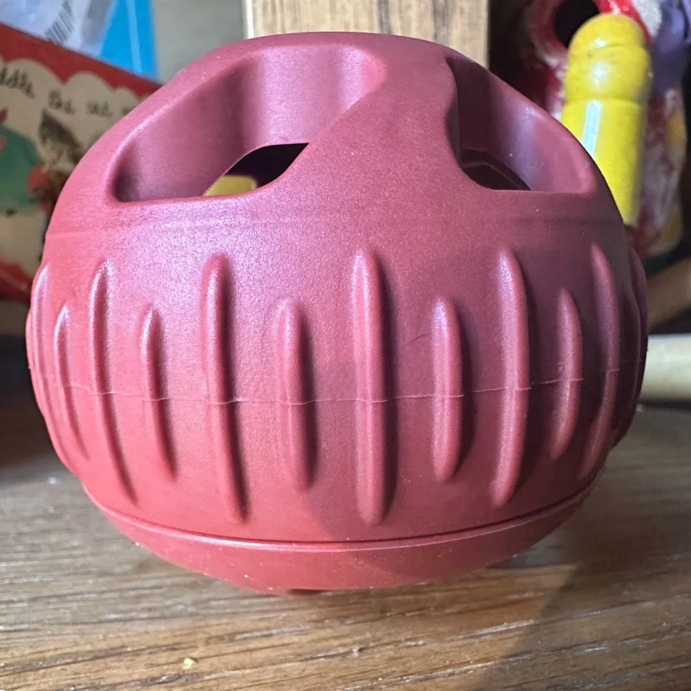 Rubber dog treat ball slow feeder keeps your dog busy